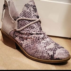 Grey Snakeskin Booties